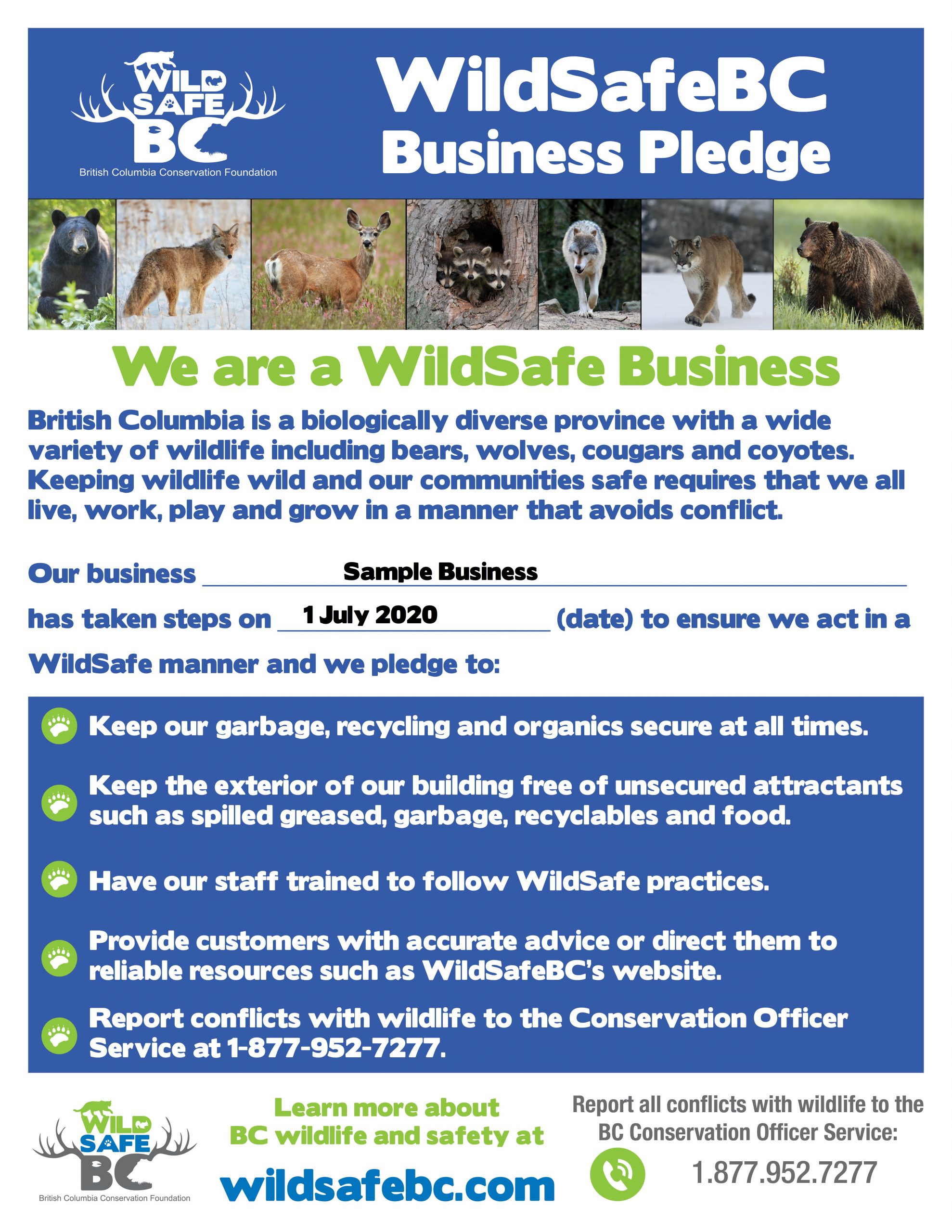 WSBC Business Pledge 8.5 x 11 SAMPLE WSBC Business Pledge 8.5 x 11 SAMPLE